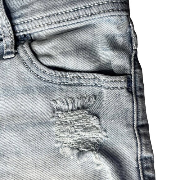 Hollister Denim Shorts Womens Size 5 High Rise Blue Light Wash Distressed Fray - Picture 3 of 12